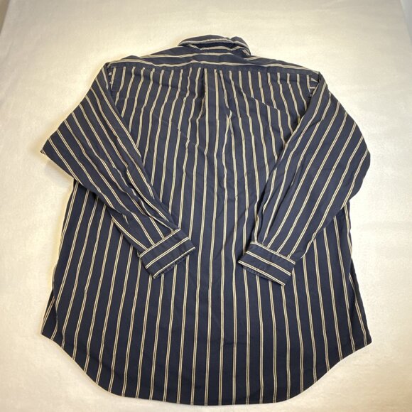 Vintage Ralph Lauren Blaire L/S Button Up Shirt Crest Logo Sz XL Blue Striped - Picture 5 of 7